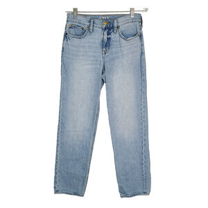 J CREW 90's Classic Straight Leg Jeans 26 High Rise Blue Light Wash 28 Inseam